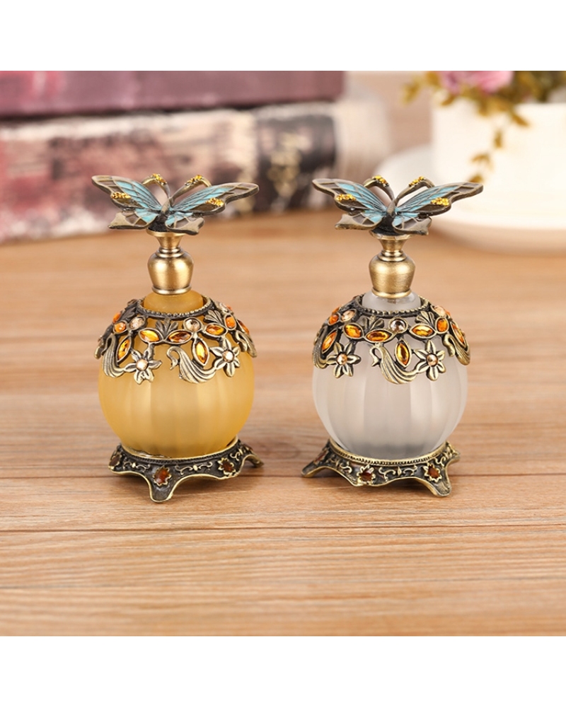 Customized Hot Selling Arab Attar 30ML Metal Butterfly Essential Oil Perfume Glass Bottles for Fragrance