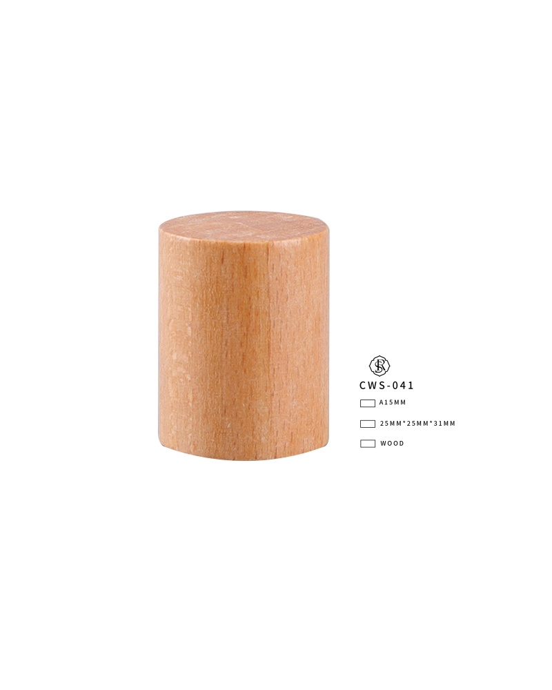 CWS-041 wood colored cylindrical common wooden 15mm perfume bottle cap