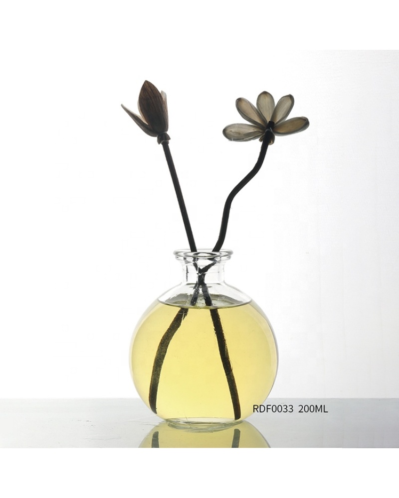 Customized Aromatherapy Bottle 200ml Black Luxury Reed Empty Glass Diffuser Bottles