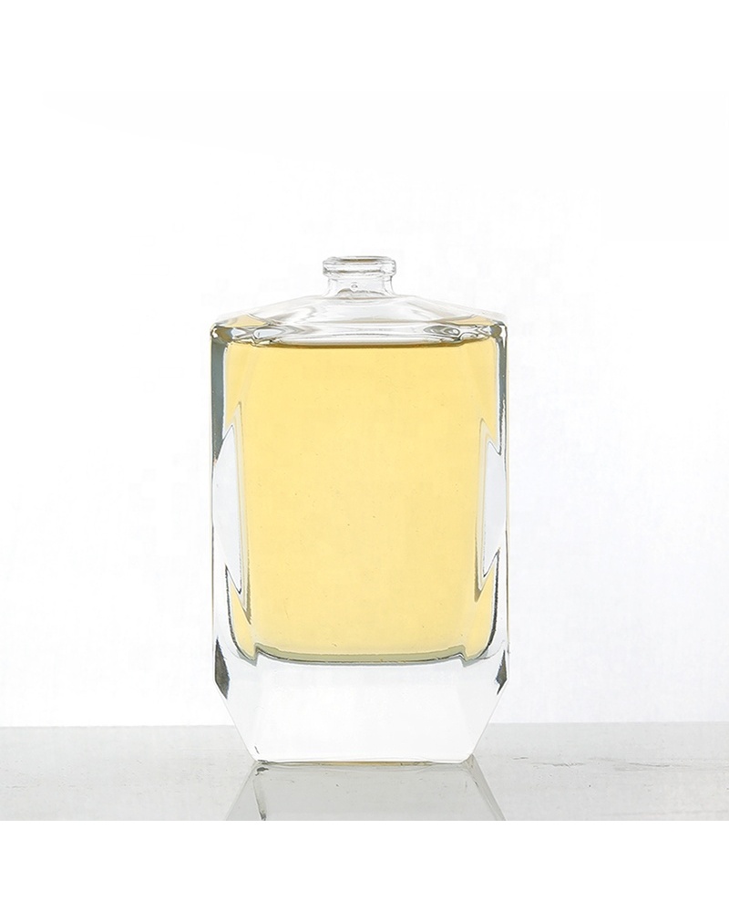 Crimp Neck Square Perfume Glass Bottle Cap Transparent Luxury Filling Perfume Bottle