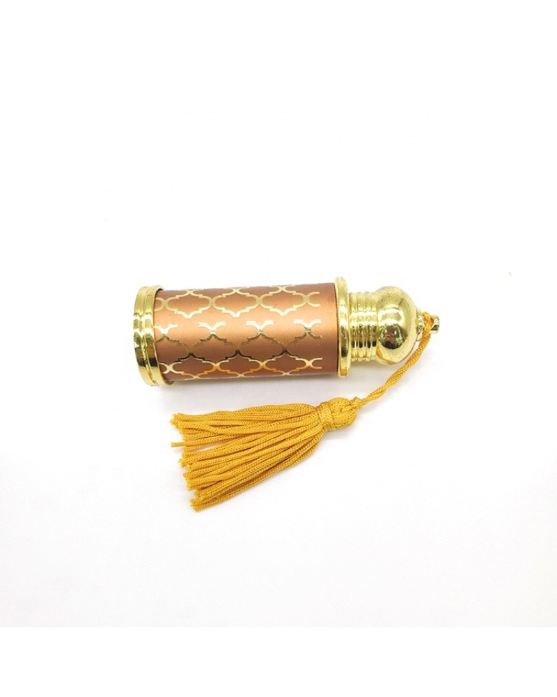 Antiqued Vintage Craft Gift Home Golden Line Arabism Perfume Empty Glass Essential Oil Bottle