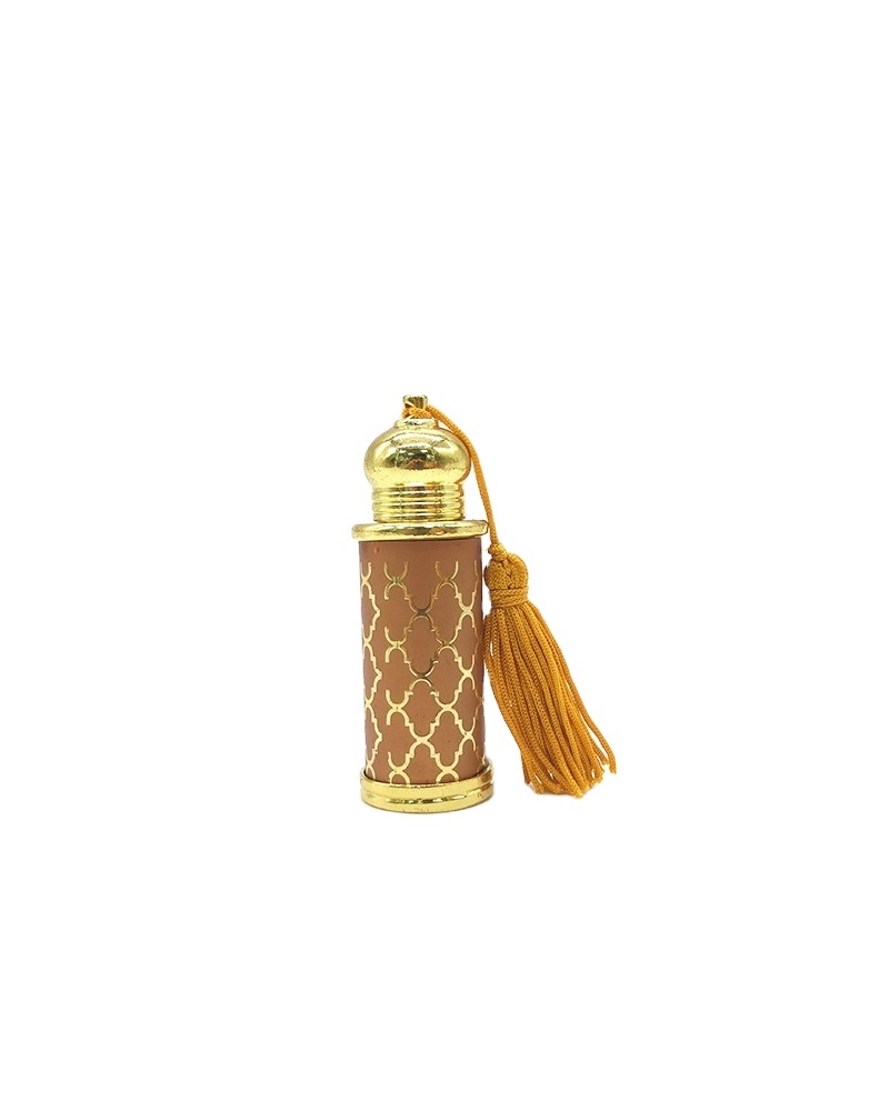 Antiqued Vintage Craft Gift Home Golden Line Arabism Perfume Empty Glass Essential Oil Bottle