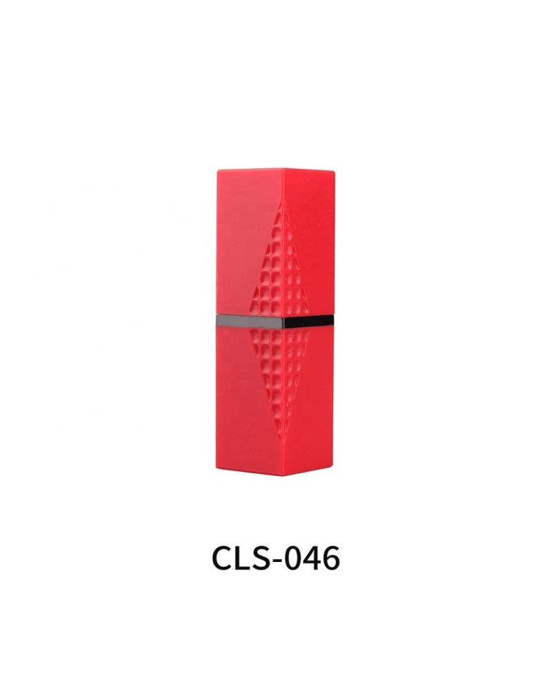 China High Quality Lipstick Tube Price Red Empty Square Tube with Special Pattern