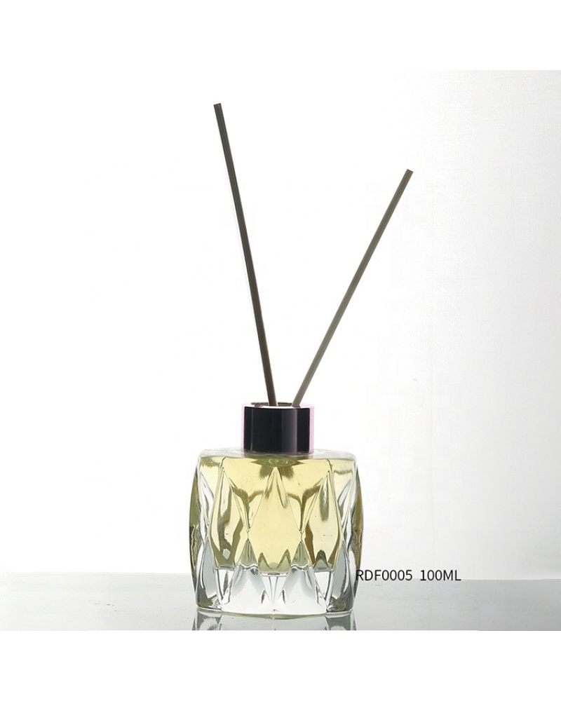 Home Office Fragrance 50ml Clear Round Luxury Glass Bottles Reed Diffuser