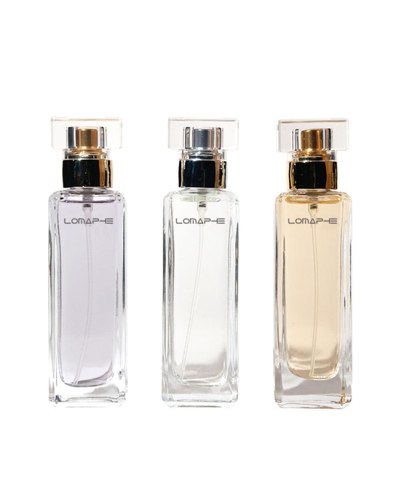 Long Height Clear Spray Flat Square Cosmetic Perfume Bottle 100ml with Transparent Cap