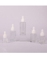 Skin Care Oil Dropper Bottle 1oz Flat Shoulder Transparent Glass Bottle with White Dropper