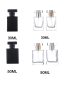 Refillable Luxury 30ml 50ml Square Black Auto Spray Perfume Glass Bottle for Men