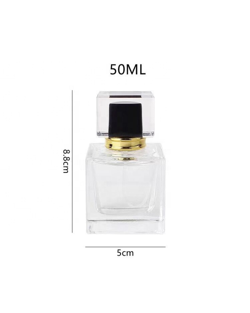 Empty Clear Spray Perfume Bottles Hangzhou Glass Perfume Bottle 50ml for Sale