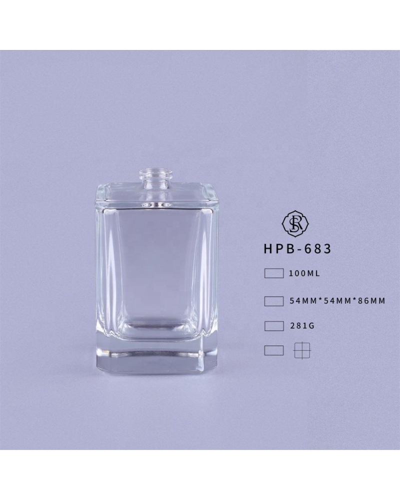 Hot Sale Cosmetic Thick Sole 100ml Glass Unique Bottle New Perfume Bottle Modern