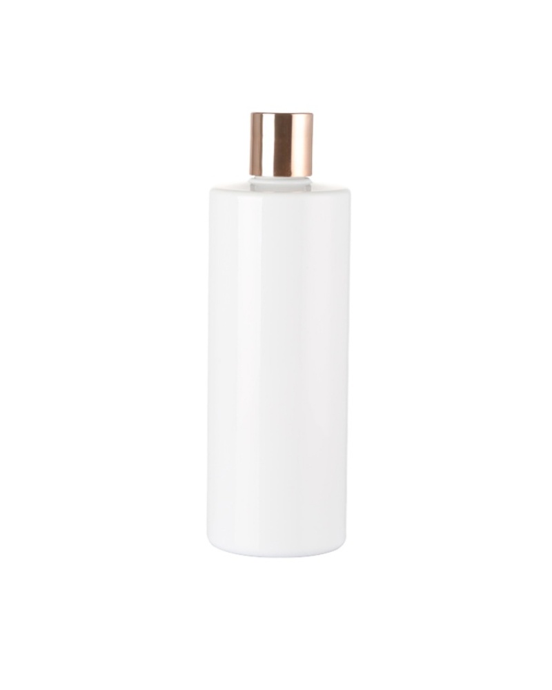 Empty pet 400ml 24/410 cosmetic white plastic shampoo empty bottle with aluminium lid