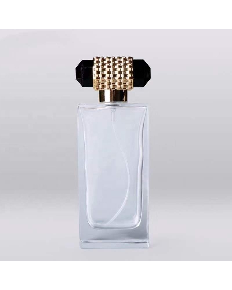RSHPB-706 100ml OEM rectangle clear design 100ml long perfume glass bottles