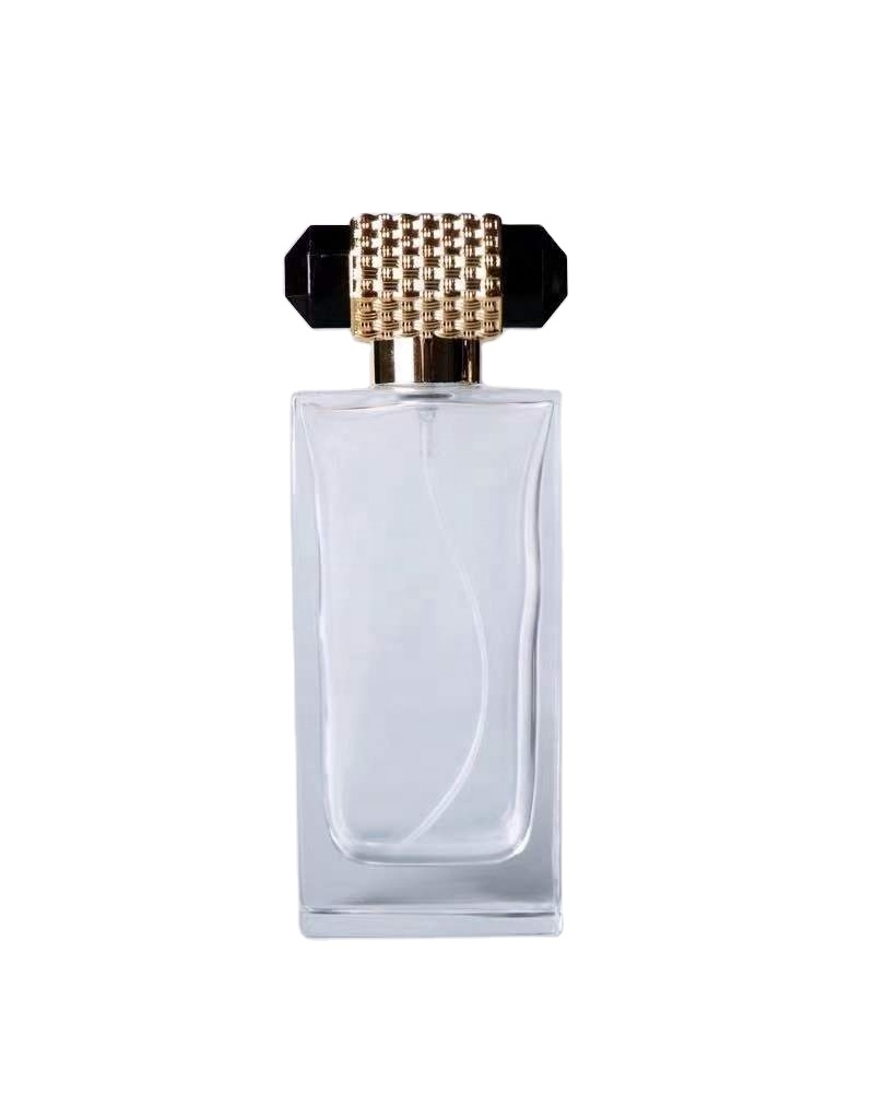 RSHPB-706 100ml OEM rectangle clear design 100ml long perfume glass bottles