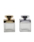 Custom 100ML refillable perfume glass spray bottles large cube glass bottle with golden cap