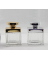 Custom 100ML refillable perfume glass spray bottles large cube glass bottle with golden cap