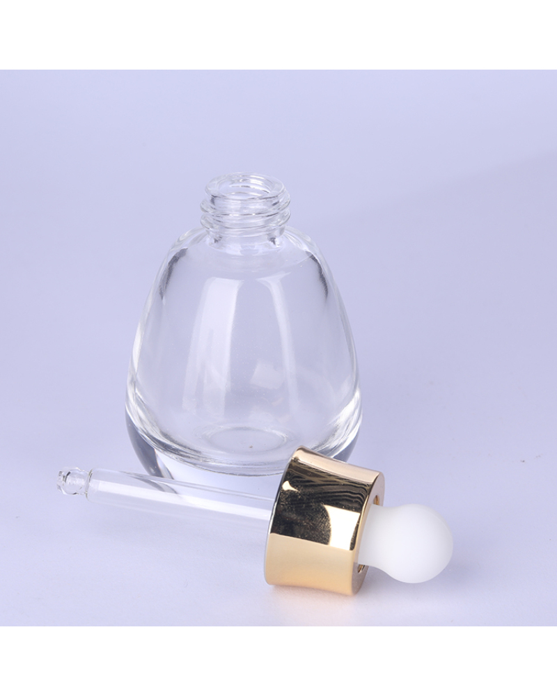 Wholesale Manufacturer 30ml Empty Clear Frosted Serum Glass Body Oil Dropper Bottle
