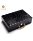 RS Wholesale Perfume Bottle Packing Men Leather Box High-end Black Gift Leather Perfume Box