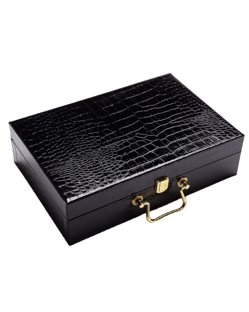 RS Wholesale Perfume Bottle Packing Men Leather Box High-end Black Gift Leather Perfume Box