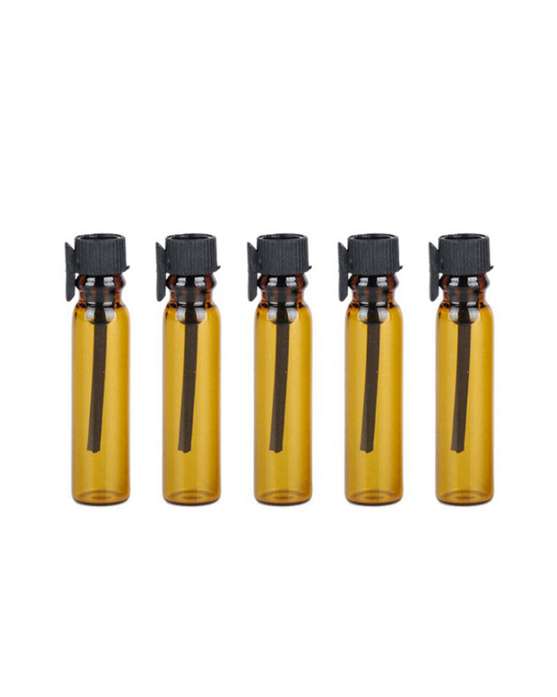 1ml Essential Oil Glass Vial Brown Perfume Drop Stick Sub-bottling Portable Empty Small Sample Bottle