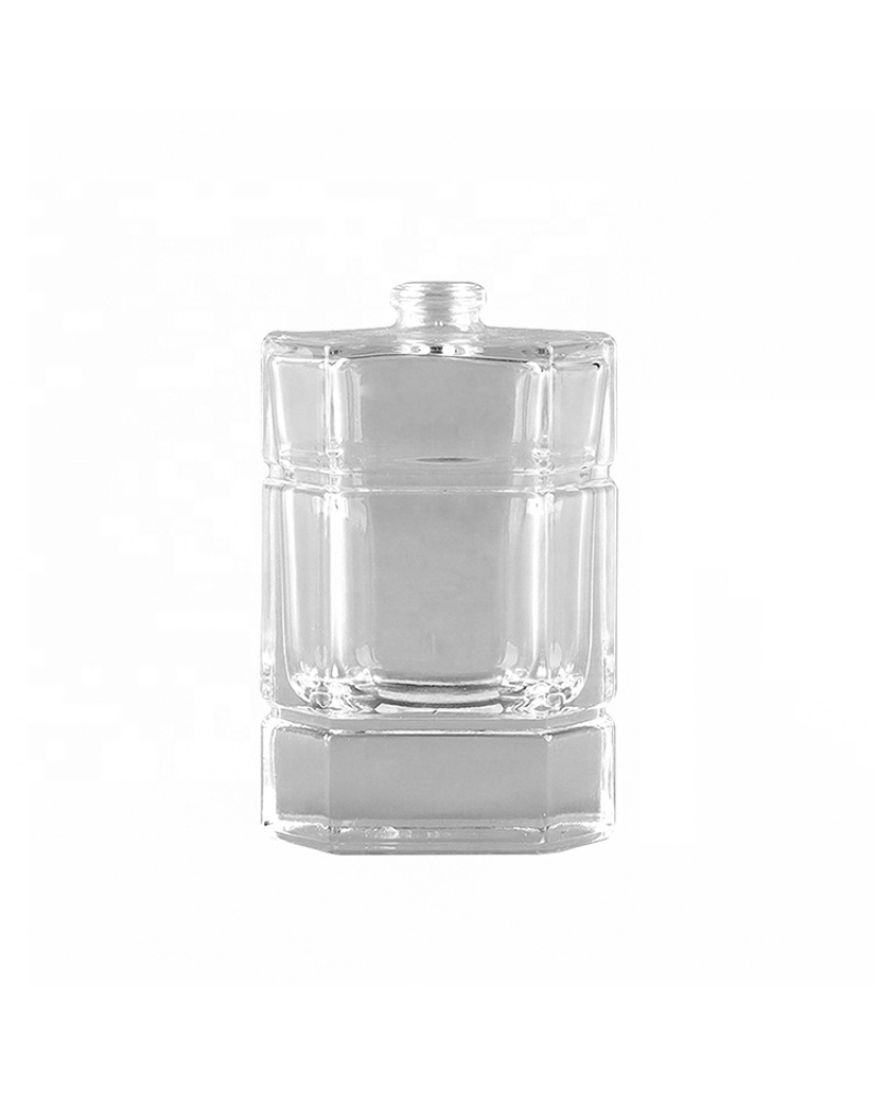 Packaging Manufacturers Cosmetic Glass Bottle Rectangle Transparent Flakon Flasche 50ml