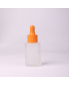Essence Glass Bottle 30ml Clear Flat Shoulder Frosted Press Dropper Bottles For Skin Care Cream