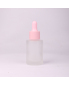 Essence Glass Bottle 30ml Clear Flat Shoulder Frosted Press Dropper Bottles For Skin Care Cream