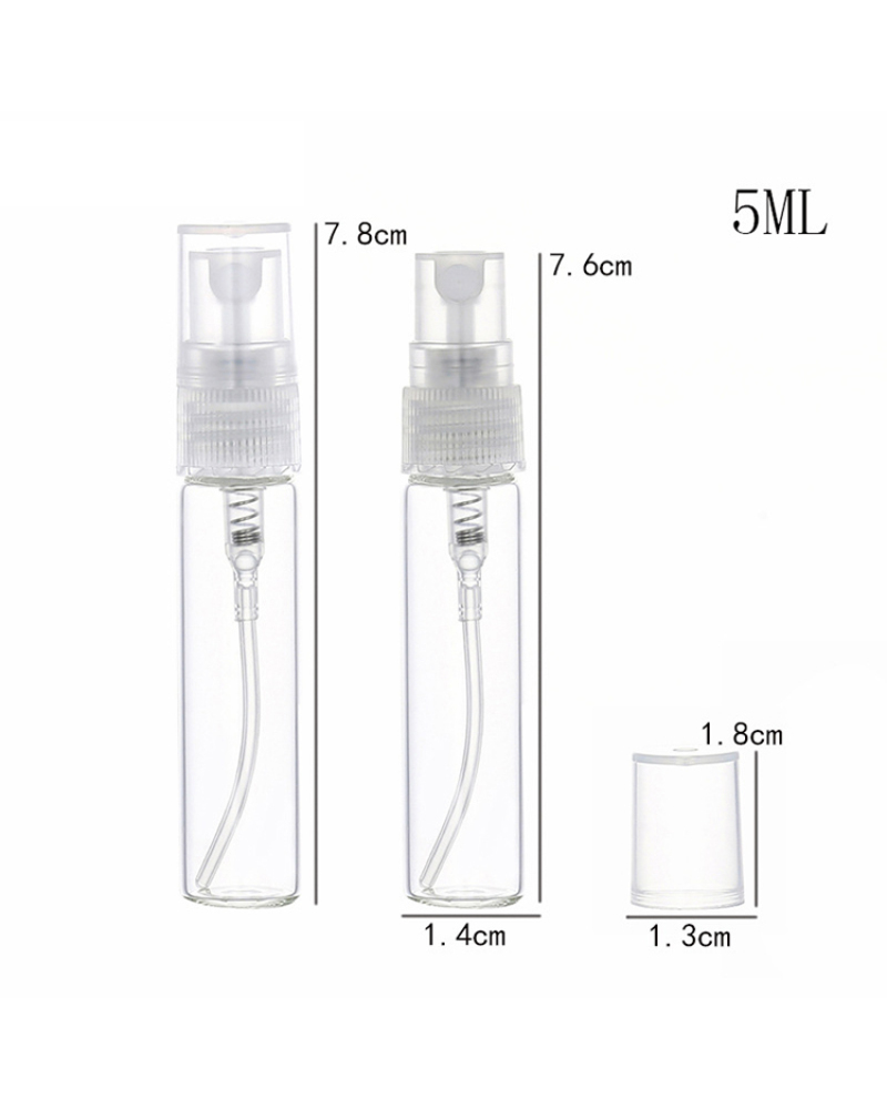 Wholesale Atomizer Tester Vials 2ml 3ml 5ml 10ml Mini Glass Spray Press Empty Small Perfume Bottle