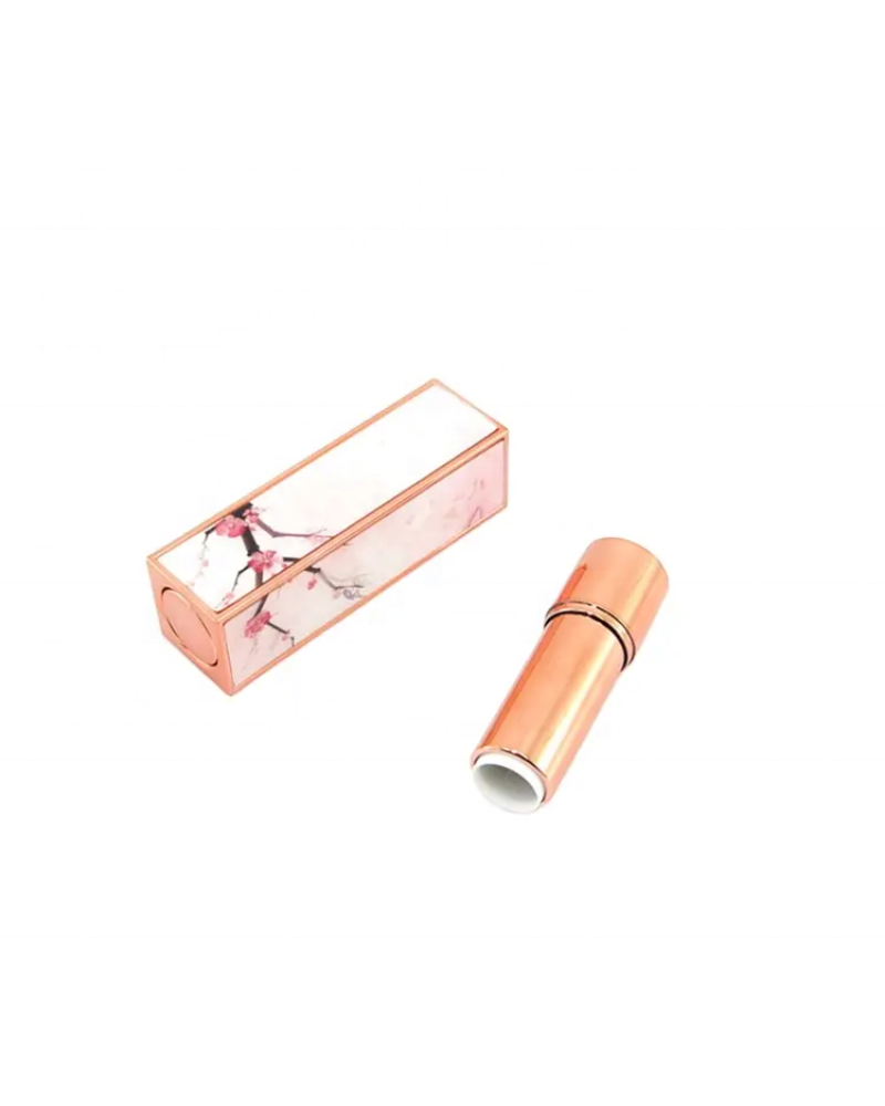 Custom Plastic Cosmetic 5ml Empty Square Lipstick Tube Packaging Press Tube with Antique Pattern