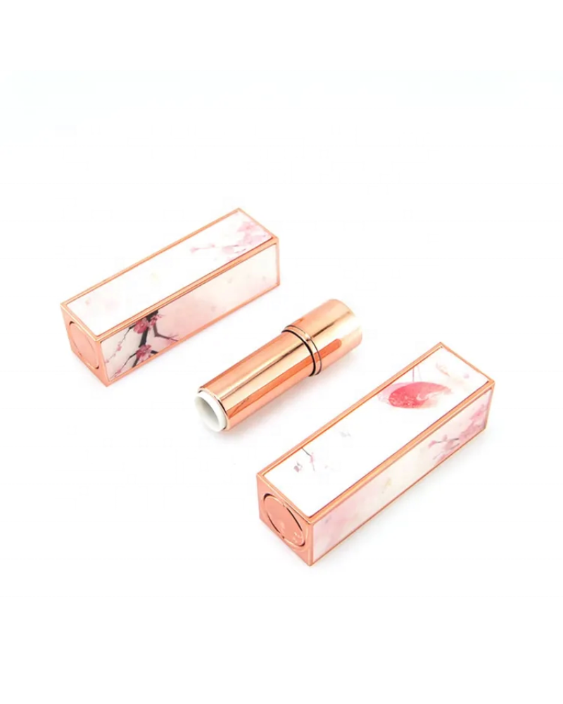 Custom Plastic Cosmetic 5ml Empty Square Lipstick Tube Packaging Press Tube with Antique Pattern