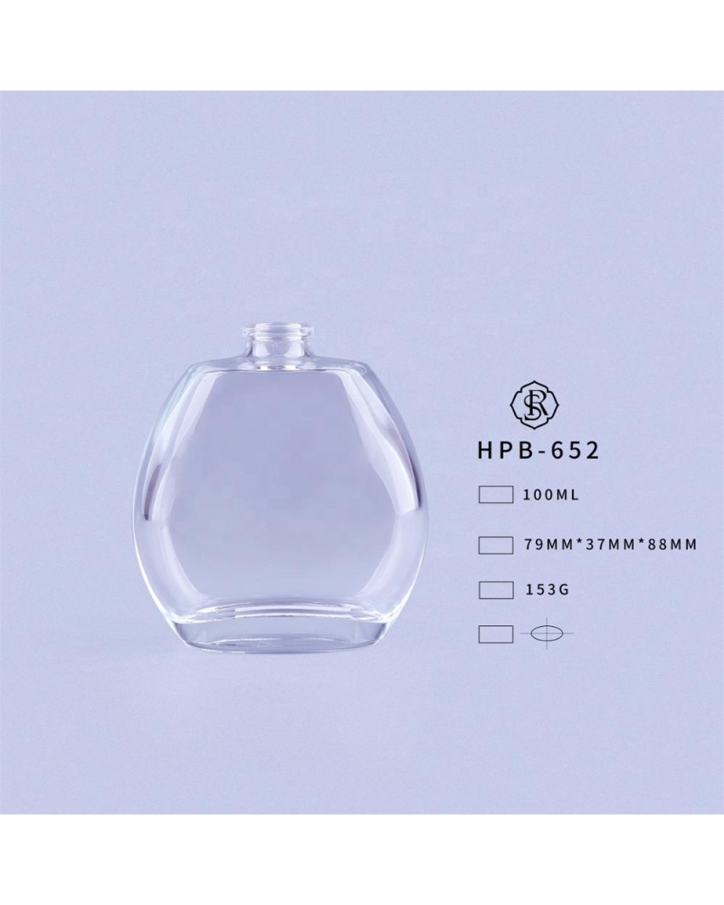 Customized Packaging Round Clear Empty Spray 100ml Perfume Glass Bottle