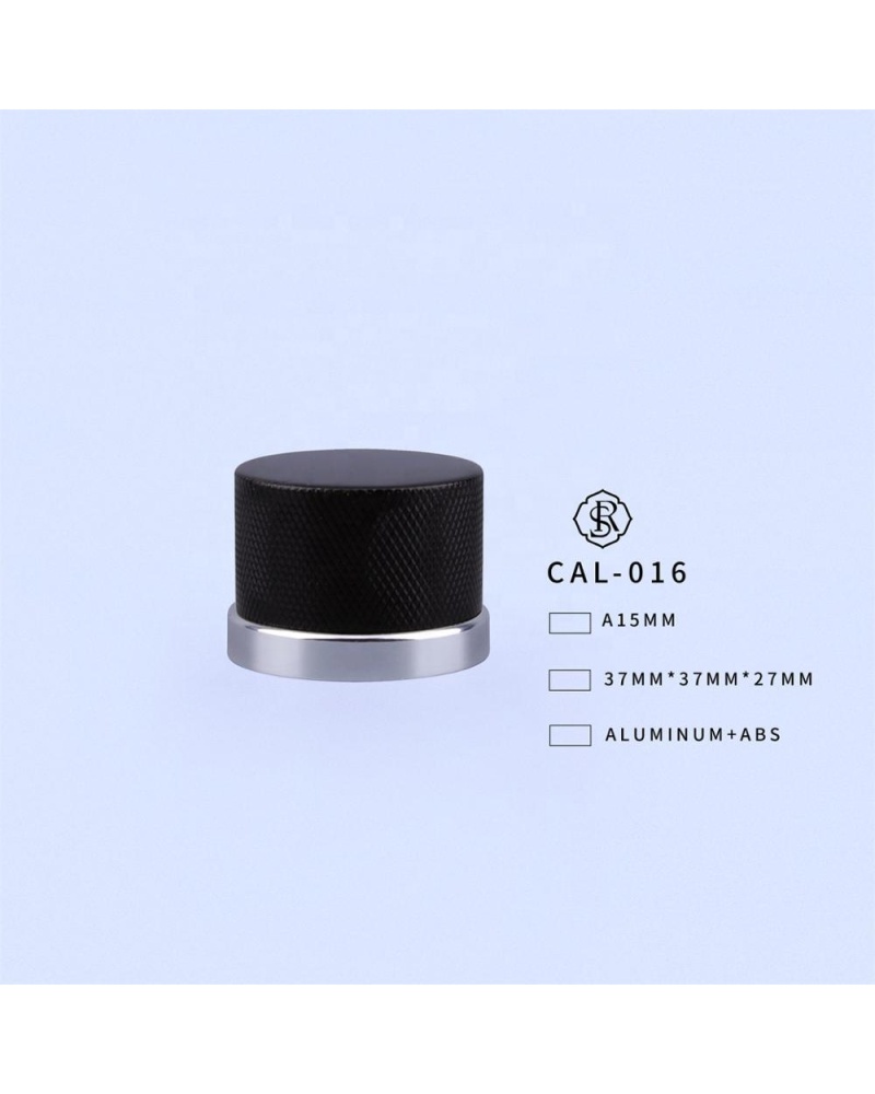 Custom metal perfume black cosmetic post cap aluminum plastic cap