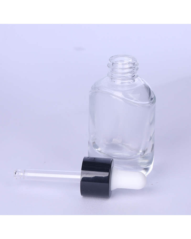 30ml Clear Thick High Quality Packaging Dropper Essential Oil Slant Shoulder Glass Bottle