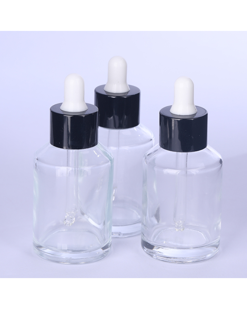 30ml Clear Thick High Quality Packaging Dropper Essential Oil Slant Shoulder Glass Bottle