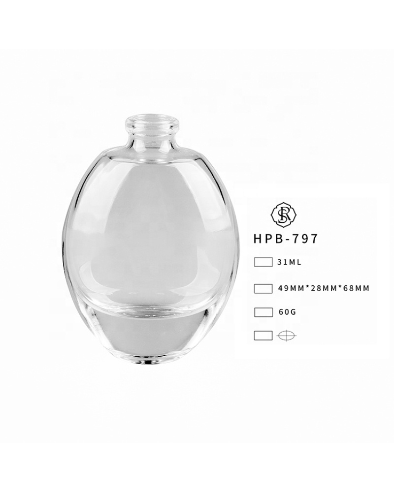 Factory Manufacture Pump Crimp Spray Perfume Bottle Cosmetic Heart Glass Bottles 30ml for Perfumes