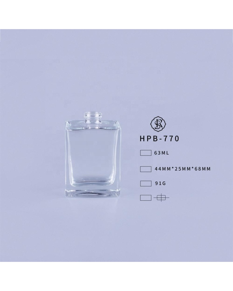 Popular Style Mist Spray Empty Square Perfume Glass 60ml Bottles