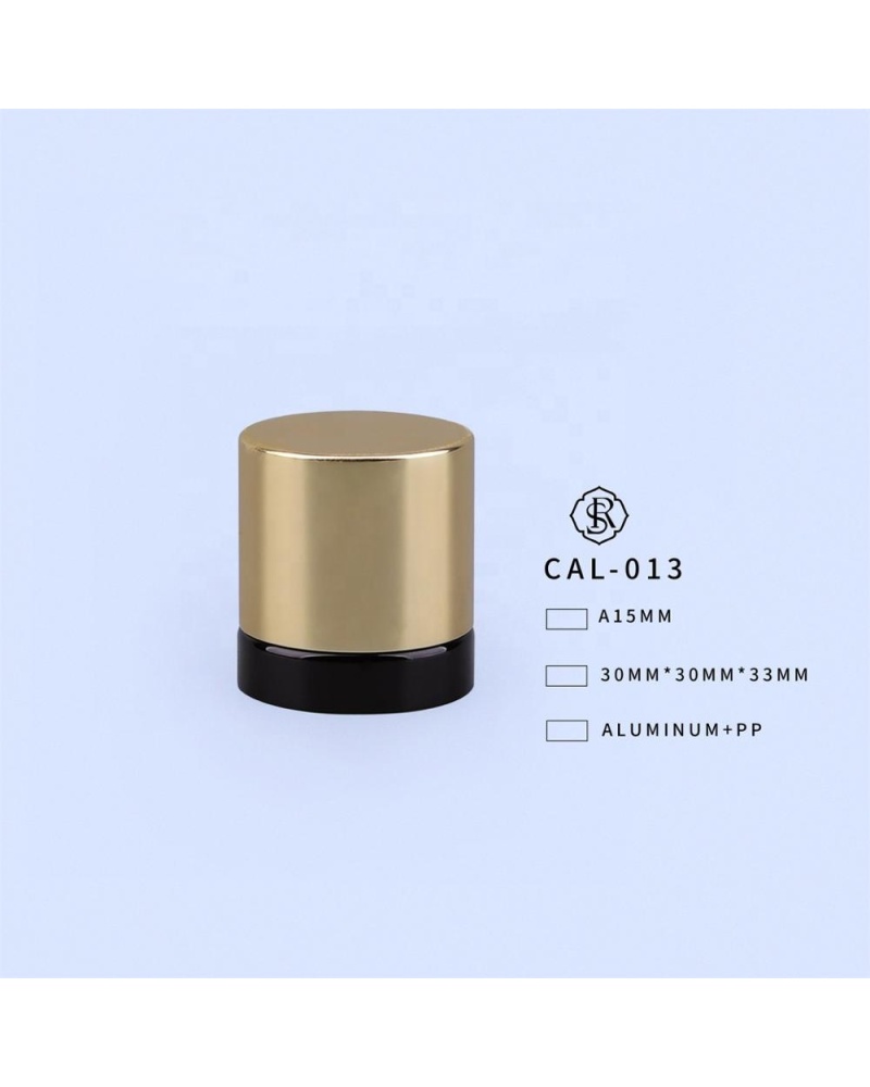 CAL-013 Aluminum cosmetic bottle dubai cylindrical caps perfume black lid