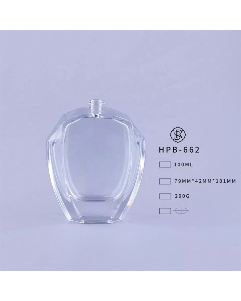Hot sell empty 50 ml perfume glass bottles irregular shape 100ml perfume bottle