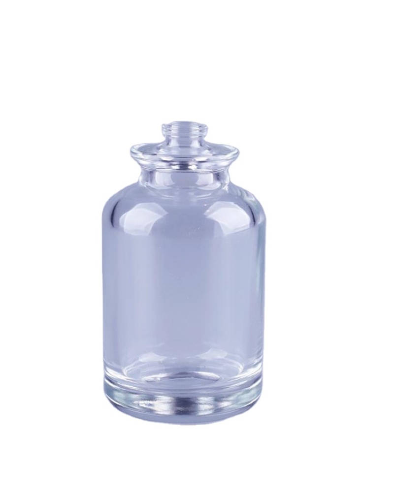 Cheap price 100mm clear glass bottles round shape bottles custom color/logo perfume bottles