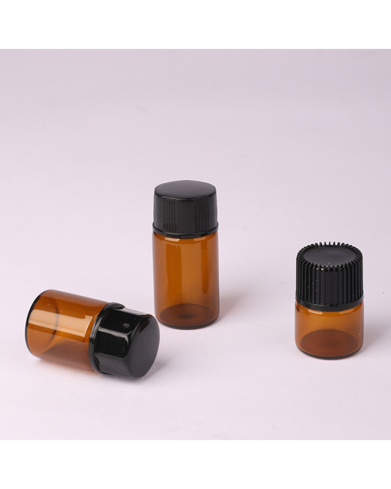 Essential Oil Perfume Trial Bottle Empty 1ml 2ml 3ml 5ml Sample Tester Mini Glass Vials Amber