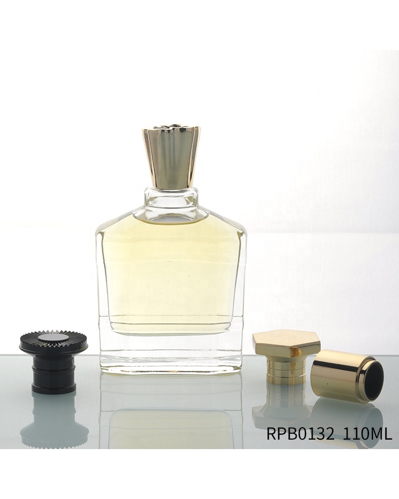 Custom Bottle Cap 110ml Flat Perfume Bottle Branding Perfume Containers