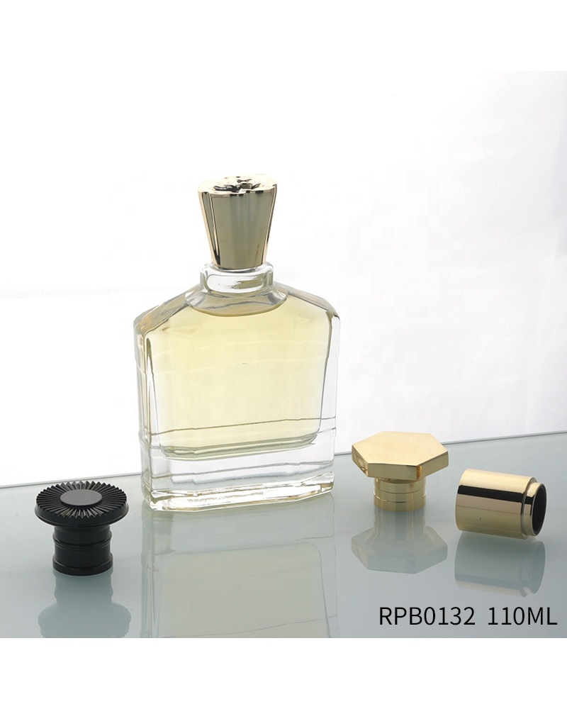 Custom Bottle Cap 110ml Flat Perfume Bottle Branding Perfume Containers