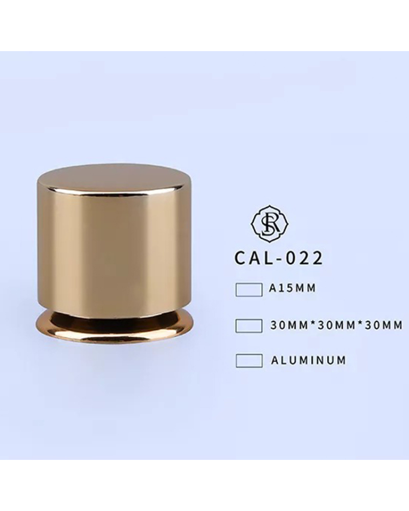Cosmetic perfume aluminum cover deep gold cap with a thin cycle bottom