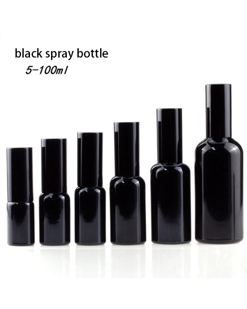 Frosted Matte Black Cylinder 10ml 15ml 30ml Empty Perfume Glass Spray Bottle 2oz