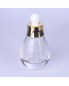 30ml Bulb Shape Perfume Glass Packaging Luxury Skincare Bottles 1oz Essential Oil Transparent Dropper Bottle
