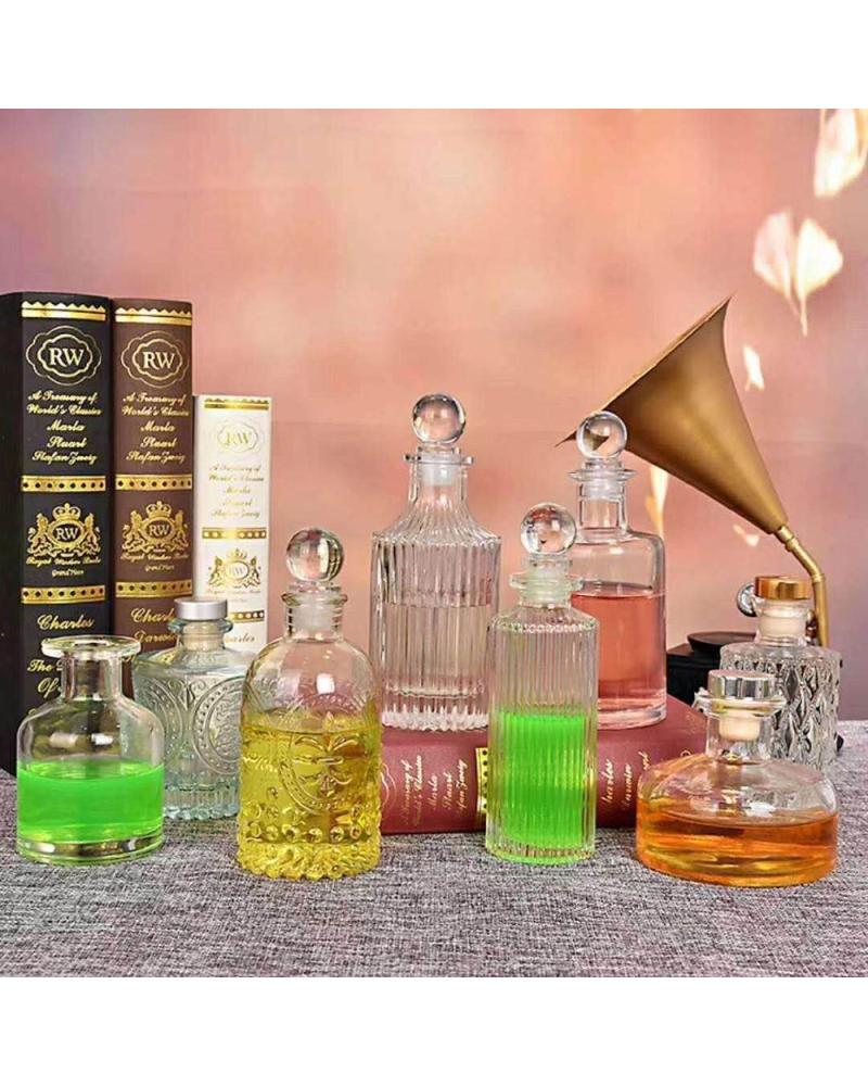 50ml 100ml 150ml 250ml Transparent Aromatherapy Sealable Aroma Round Reed Diffuser Glass Bottle