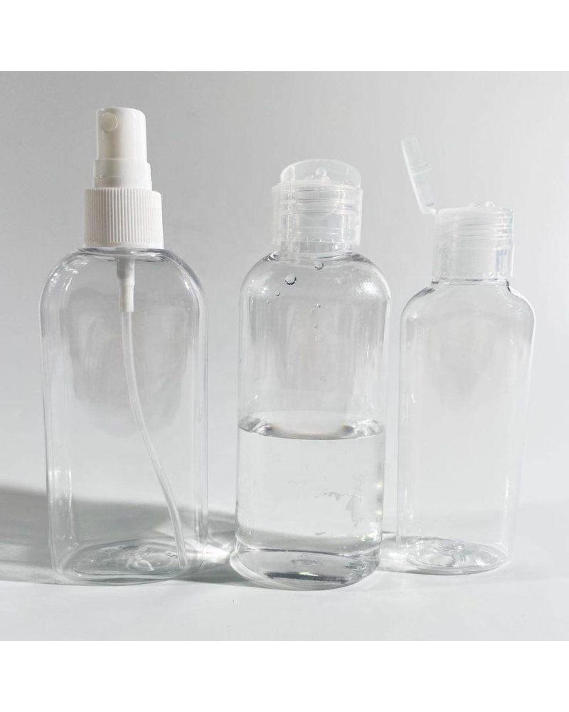 Wholesale Transparent Plastic Cosmetic Pet Bottle With Pump Flip Cap