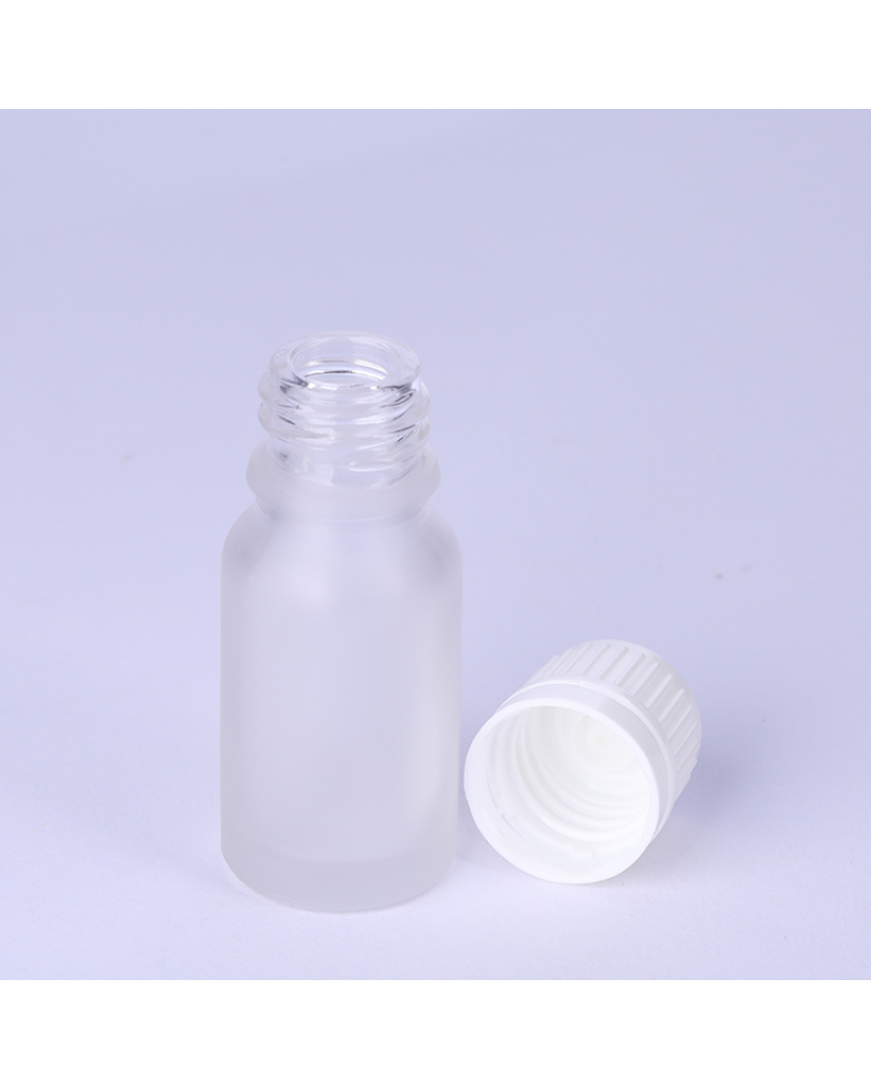 Factory Wholesale Price Plastic Cap 10ml Packaging Glass White Frosted Essential Oil Dropper Bottles