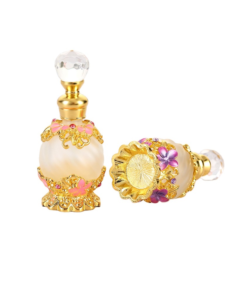 Wholesale 15ml Arabic Dubai style customized logo attar perfume essential oil glass bottles