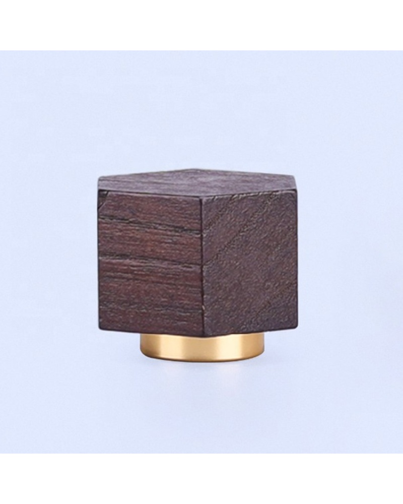 RS High Quality Natural Brown Colored High-end 15mm Luxury Perfume Bottle Wood Cap