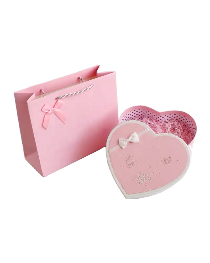 Christmas Luxury Eco-friendly Cosmetic Exquisite Box Wedding Carton Pink Heart Gift Box