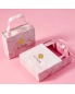 Chinese Style Ribbon Packaging Pink Paper Boxes Hand Empty Birthday Wedding Square Gift Box for Guests